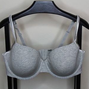 Grey Cotton T-Shirt Cacique Bra